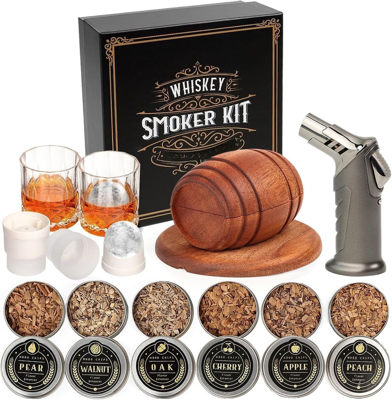 Bicchieri: Whiskey Smoker Kit Torch Wood Chips Glasses – Nuovo e nell'imballaggio originale da Schaffhausen venduto da her_zt65