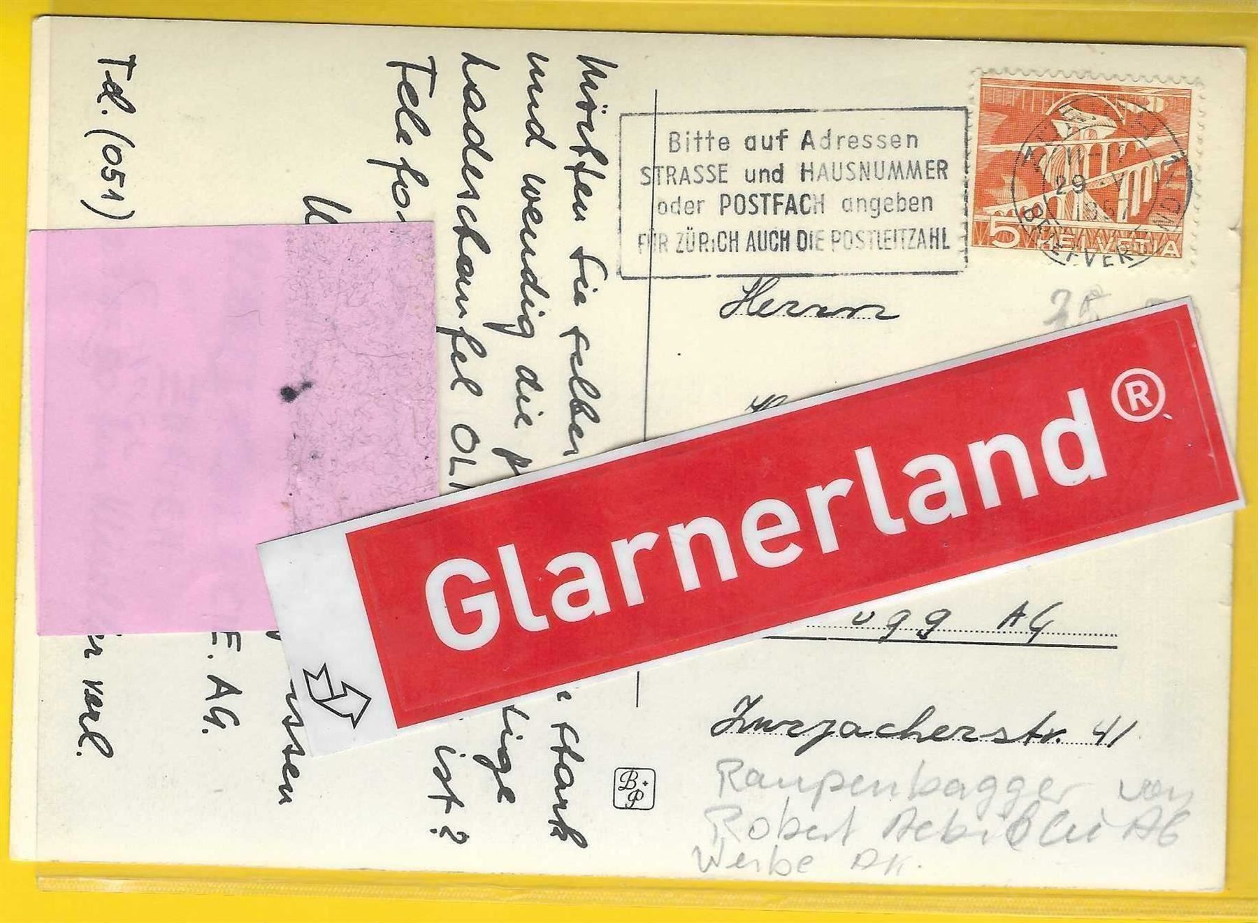 Cartoline postali: 29.5.57 Robert Aebi & Cie AG/Ladeschaufelbagger mit Arbeiter – Usato da Zürich venduto da Hagliweg 2