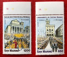 2X San Marino Briefmarken mit Ungestempel