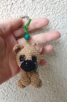 Amigurumi Schlüsselanhänger mit Hund Französische Bulldogge