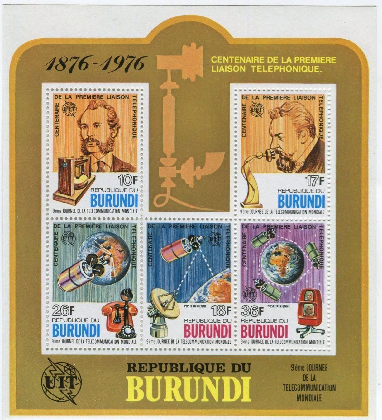 Tous les timbres: Block "Telefon. Graham Bell". Burundi. – Neuf avec emballage d'origine à Basel par Butsch5