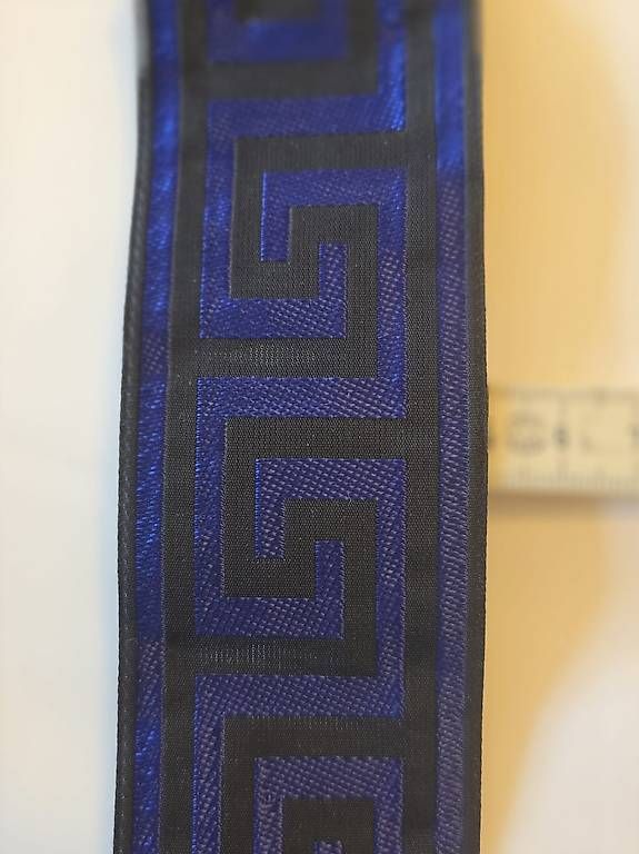 Tessuti: 8.9 m Schwarzes Band mit blauem Muster B:5cm – Usato da Luzern venduto da ker_lj92 2
