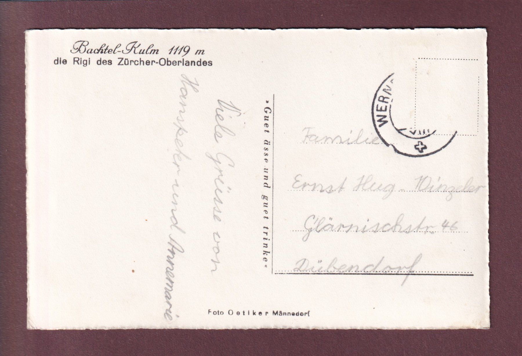 Cartoline postali: BACHTEL-KULM – Usato da Pully venduto da nicecards 1