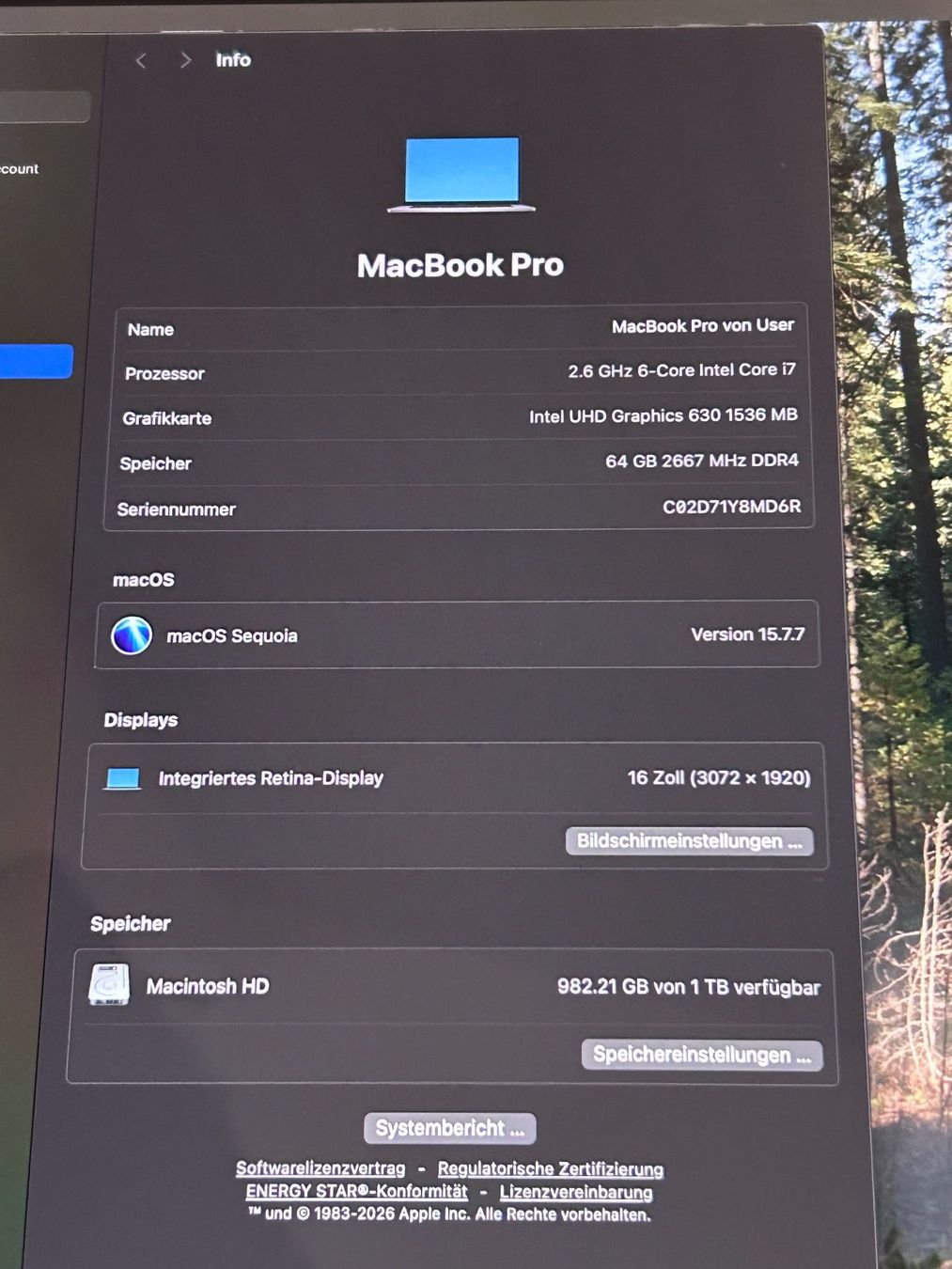 Apple Portables: Apple MacBook Pro 16 Zoll 64GB – D'occasion à Rupperswil par UnseenUser 4