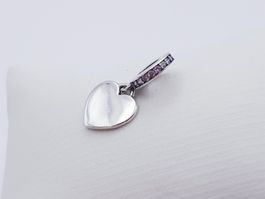 Charm Herz Silber Kristalle (925 Sterling Silber)