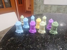 Handgemachte Buddha-Kerzen – Bunte Kollektion 