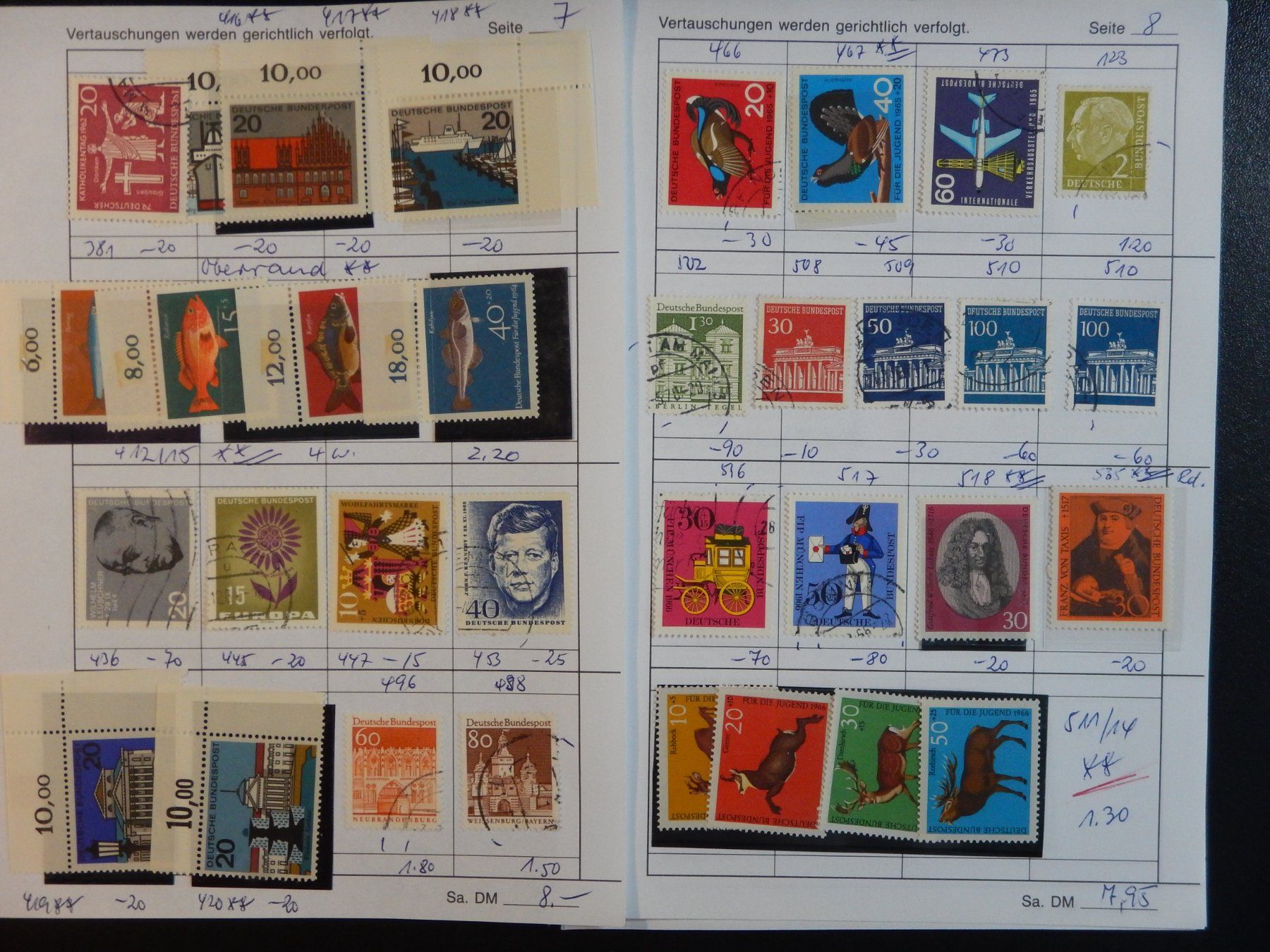 Tous les timbres: BRD Sammlung auf Blättern – D'occasion à Zürich par Muehlekauf 3