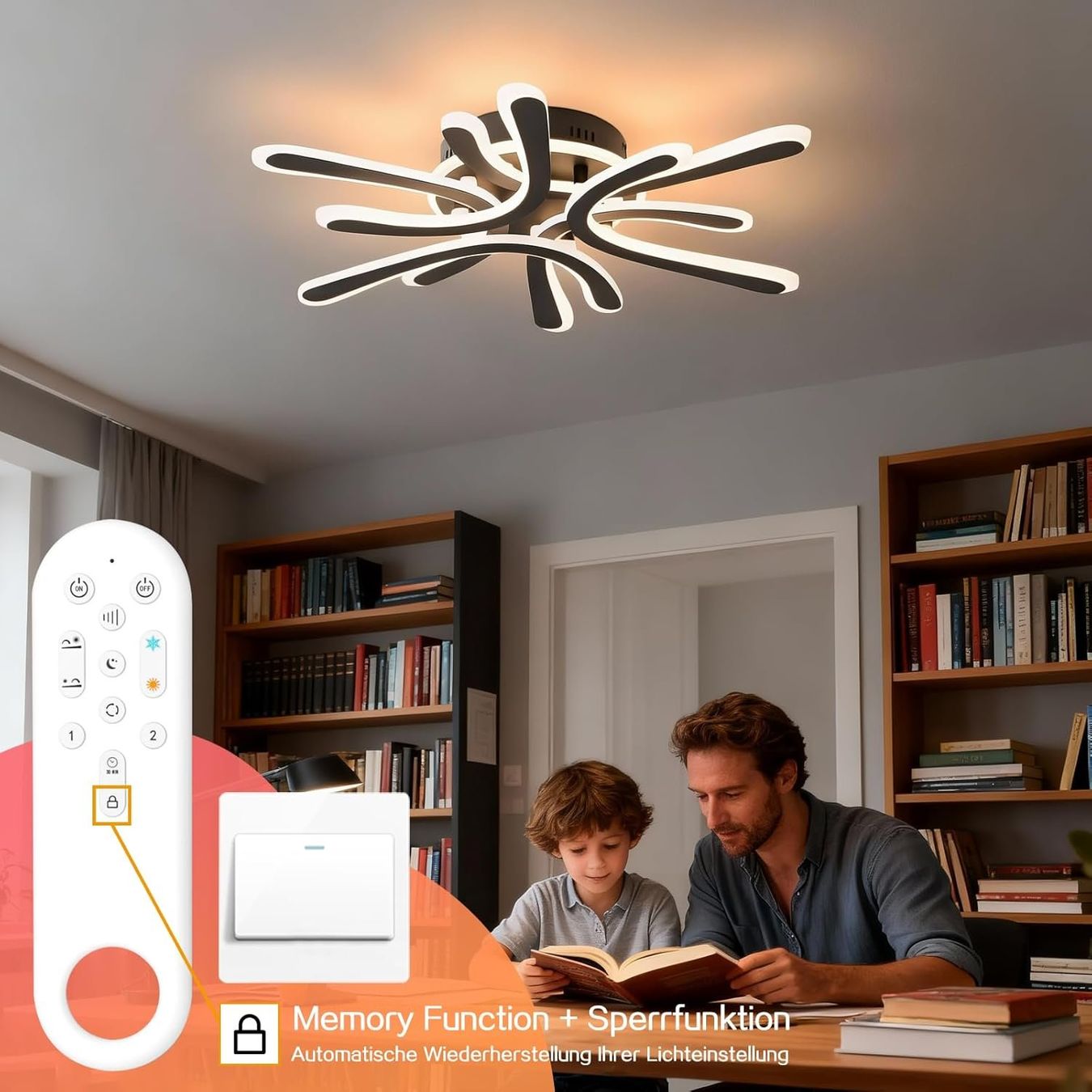 Lampadari & plafoniere: LED Deckenleuchte Blume 40W Dimmbar 2800–6000K Schwarz – Nuovo e nell'imballaggio originale da St. Gallen venduto da RestpostenSG 4