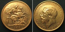 England GROSSBRITANNIEN 5 Pounds 1911 GEORGE V. Gold RAR! PP