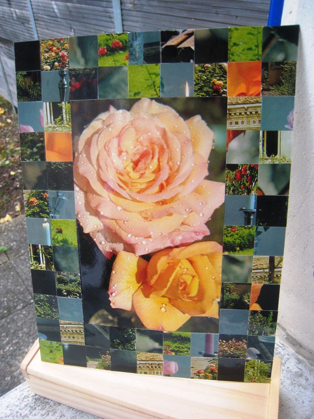 Gemälde: Collage "Rosen mit Wassertropfen", ein Unikat – Neu (gemäss Beschreibung) aus Pratteln von Bluebird97