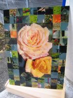 Collage "Rosen mit Wassertropfen", ein Unikat