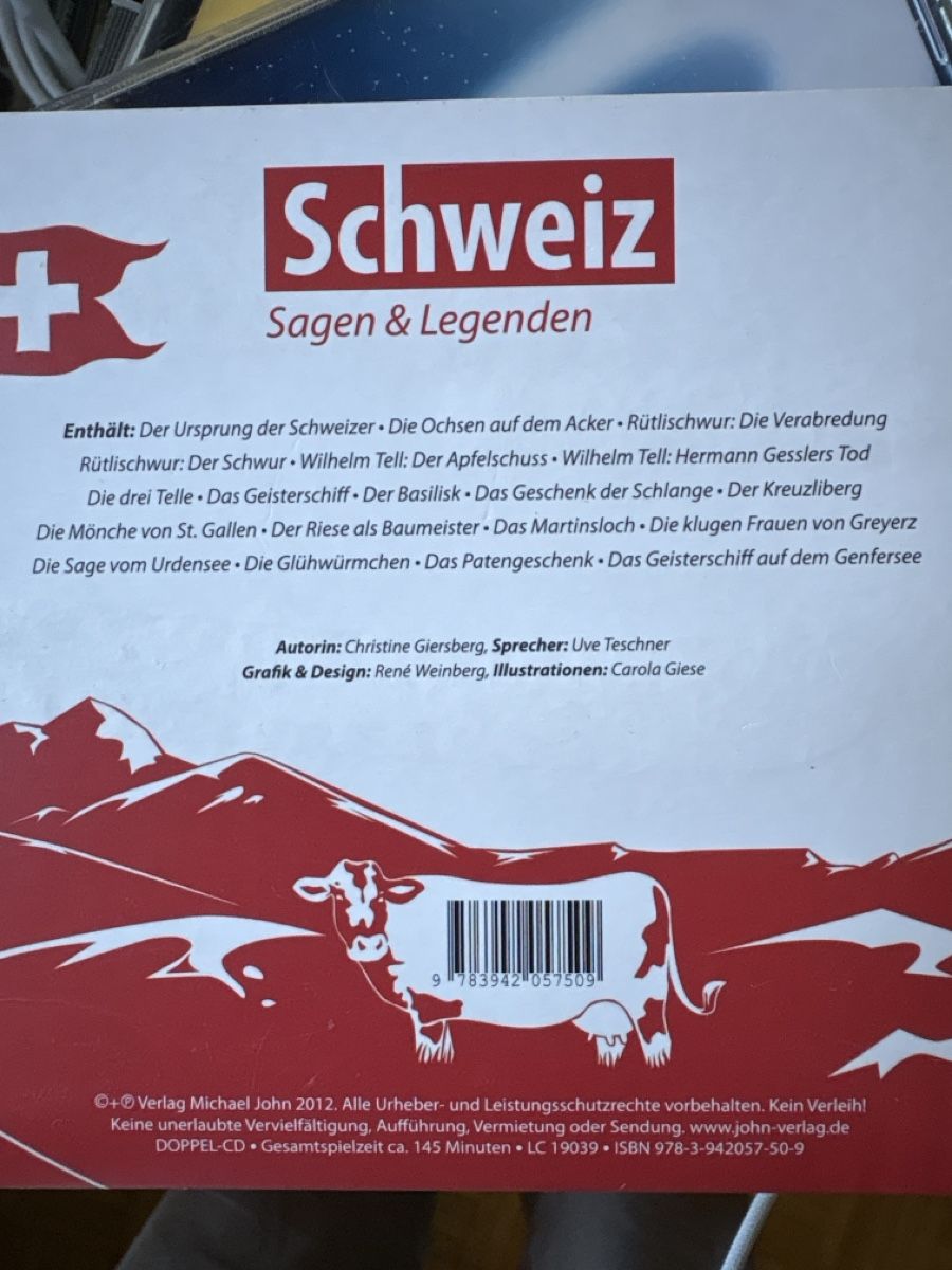CDs: Schweiz Sagen und Legenden  – Neu (gemäss Beschreibung) aus Schaffhausen von Reporter 1