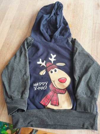 Kapuzenpullover Renntier Grösse 92/98