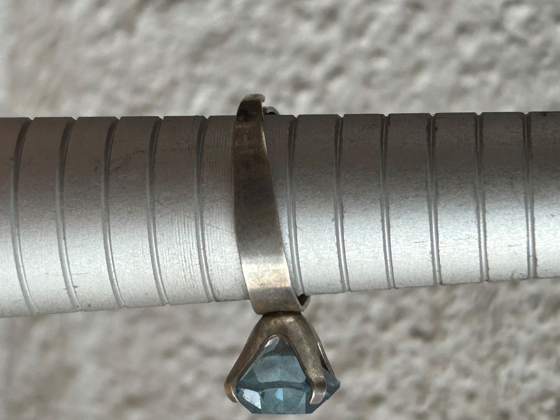 Anelli: Silberring mit grossem, hellblauem Stein, Vintage (64) – Usato da Laufen venduto da Bellebellezza 5
