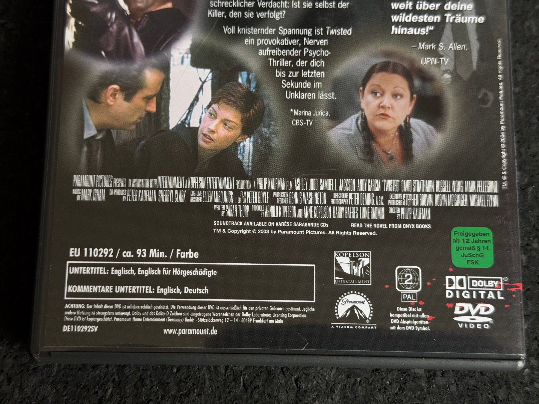 Tutti i DVDs: TWISTED "Der erste Verdacht" DVD EN/DE – Usato da Fribourg venduto da tschjoly 3
