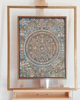 Buddhistische Thangka-Malerei - reich illustriertes Mandala