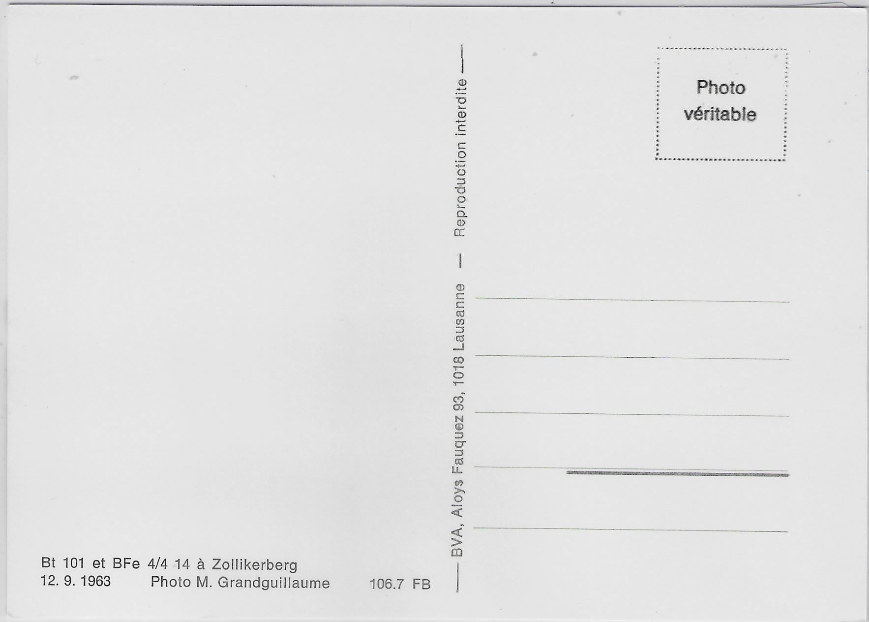 Cartoline postali: Forchbahn Zollikerberg Bt 101 BFe 4/4 14 – Antico da Ettingen venduto da Kartenplanet 1