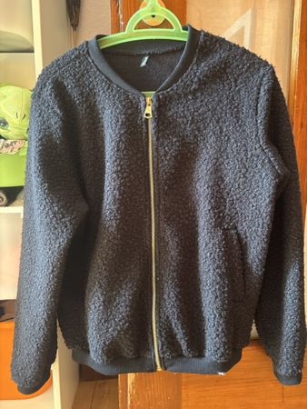 Damen Jacke Chicorée Teddyfleece schwarz Reissverschluss