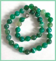 SALE KETTE STEINKETTE EDELSTEINKETTE ACHAT GRÜN KEIN GLAS!!