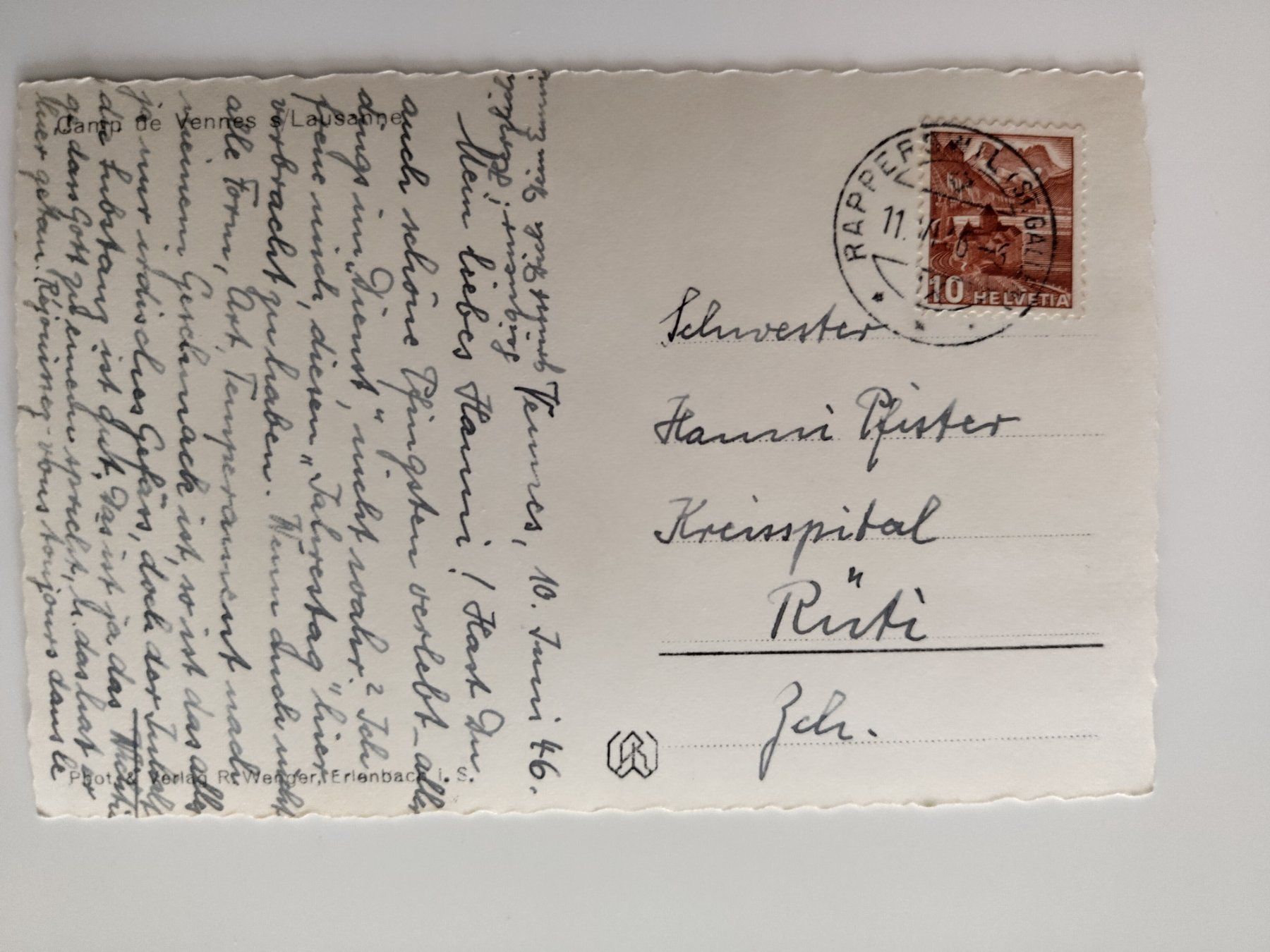 Cartoline postali: Camp de Vennes Lausanne, dat. 1946 – Usato da Ohmstal venduto da Lebensfreude05 1