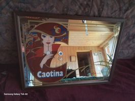 Vintage Caotina Wander Barspiegel mit Holzrahmen - 60x45cm