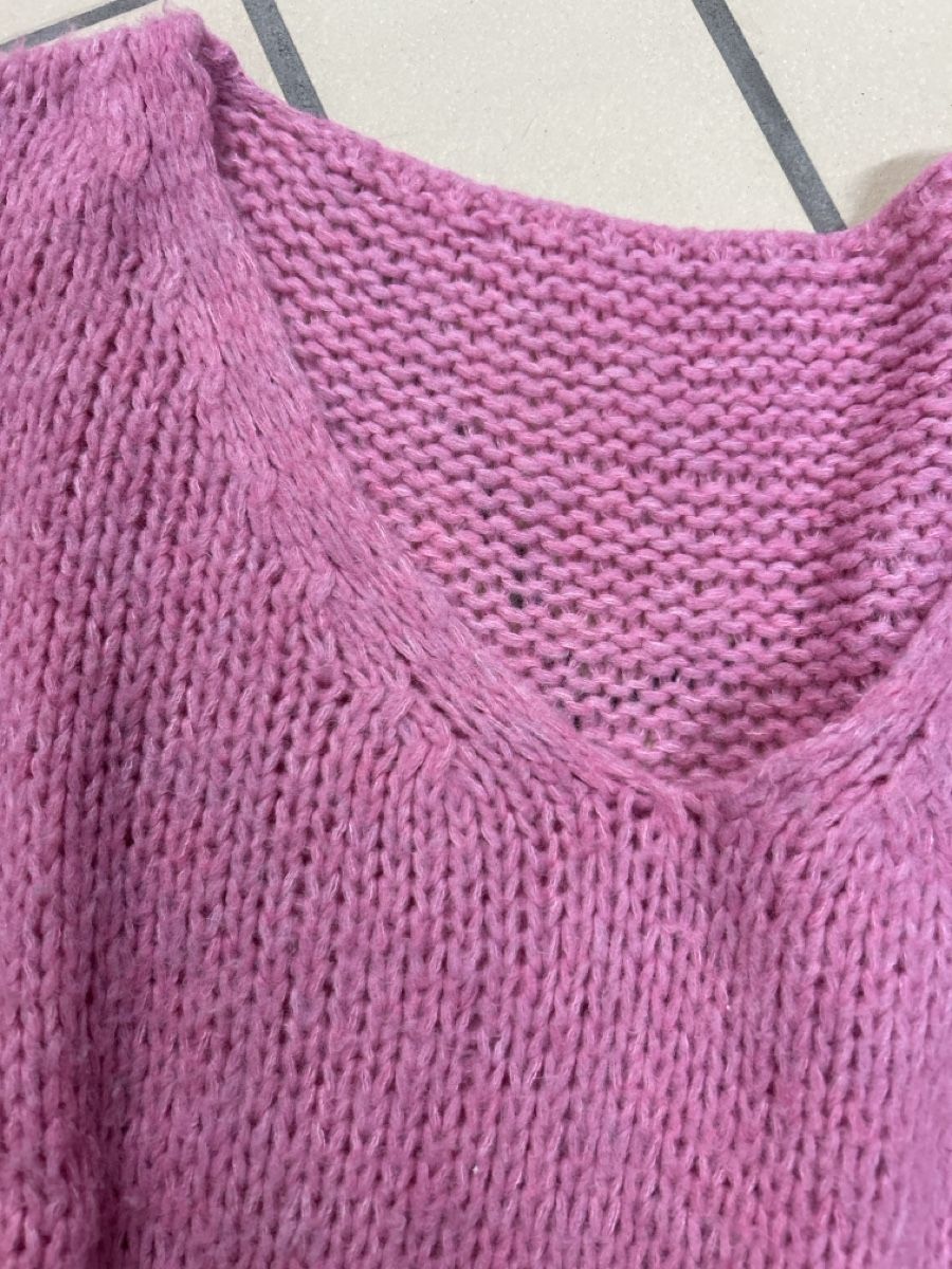 Pullover & Sweatshirts: Damen Strickpullover V-Ausschnitt pink grob gestrickt – Neu (gemäss Beschreibung) aus Umiken von AzizaAmar20 1