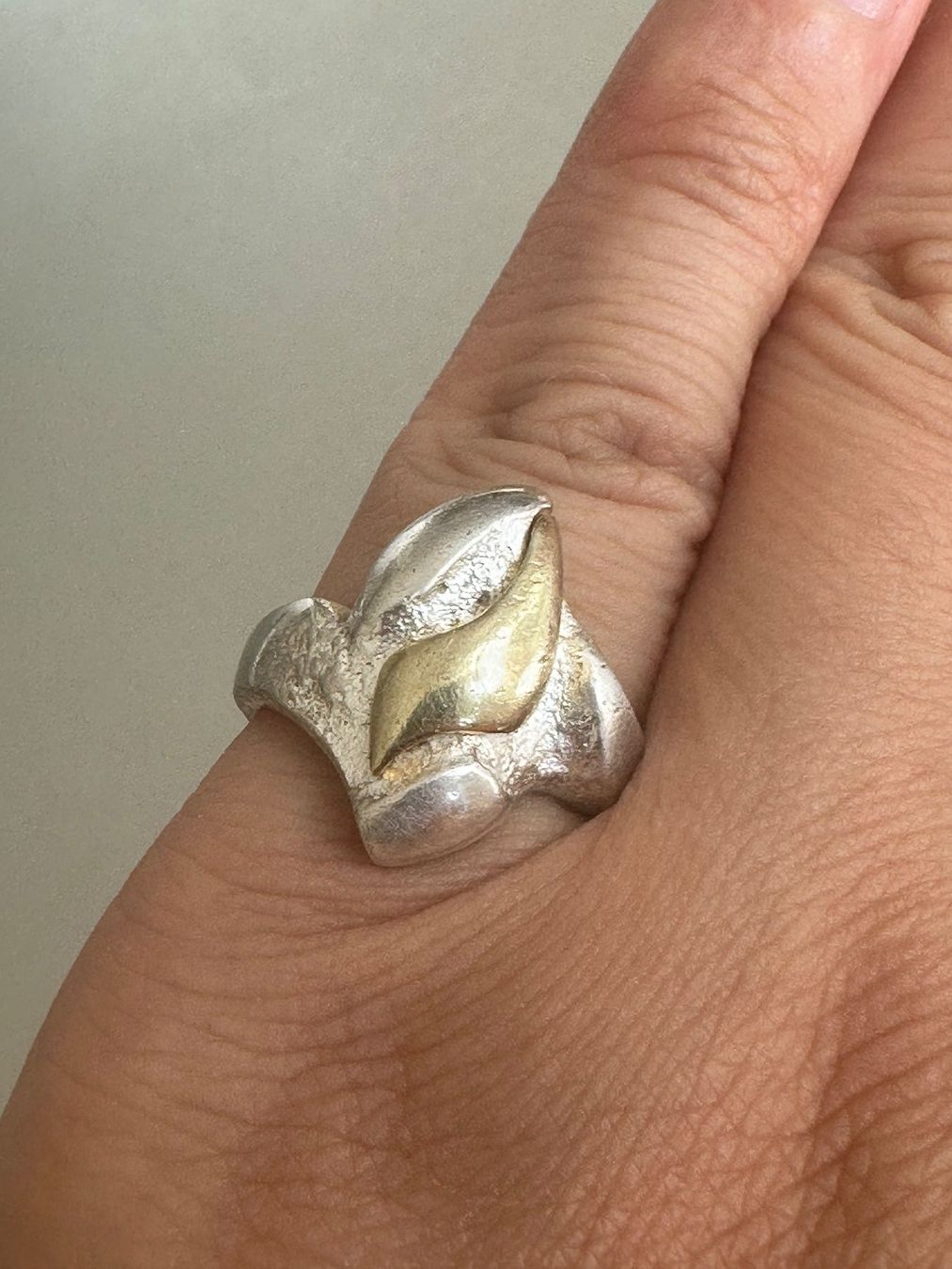 Anelli: Vintage 925er Silber Ring, mit Gold: 56-57 – Usato da Onex venduto da Antiqueshow 1