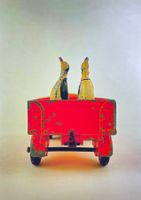 Poster print - two penguins on back of truck