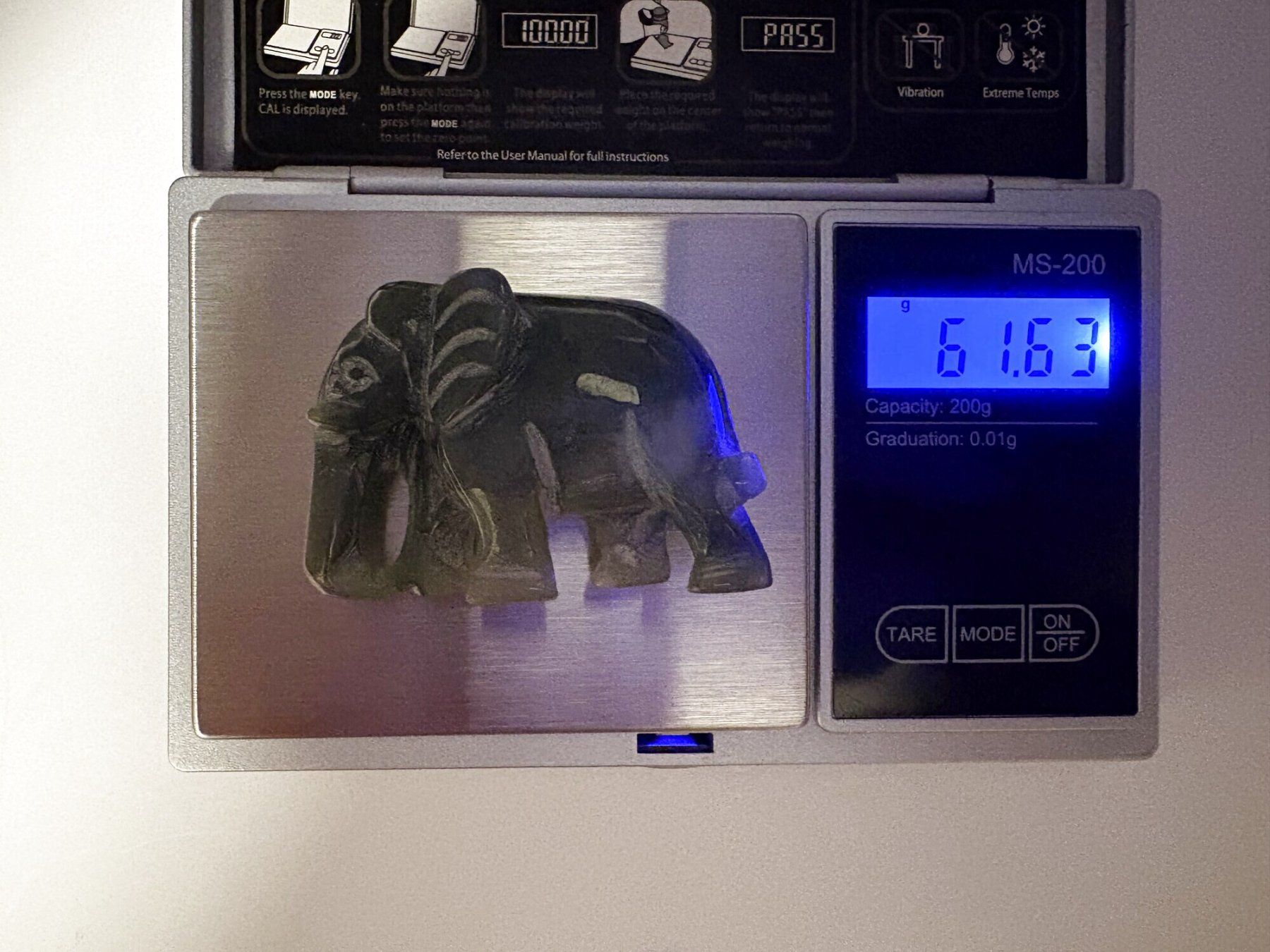 Statuette: Éléphant sculpté pierre verte type jade / Elefant Jade-Typ – Usato da Prilly venduto da mqlr_42 8