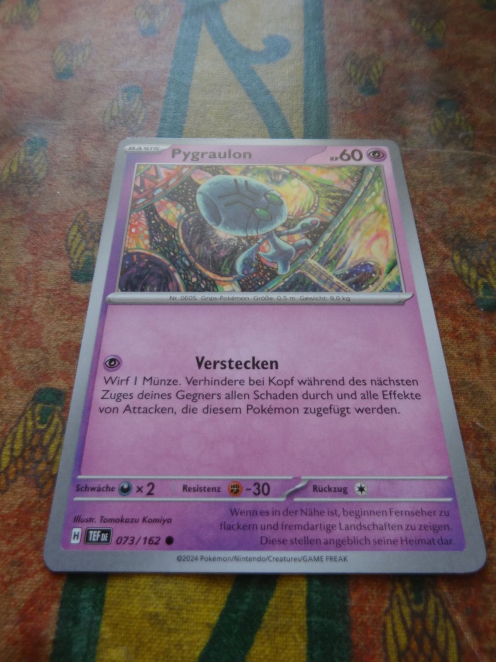Pokémon Sammelbilder & Trading cards: POKEMON  Pygraulon    H  TEF DE   073/162   KP60   2024 – Gebraucht aus Romanel-sur-Lausanne von Swift13