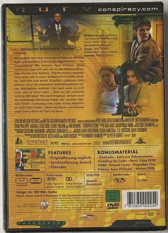 Tous les DVDs: Conspiracy.com, Traue nur dir selbst – Neuf avec emballage d'origine à Flums par Asquillo 1