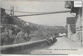 Fribourg - Etude du Grand Pont suspendu - animee