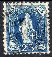 STEHENDE HELVETIA 73D 25RP  GESTEMPELT ERHALT SIEHE SCAN 31
