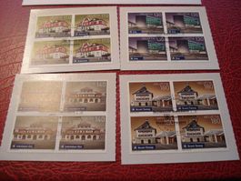 Satz Dauermarken Bahnhöfe, 2017, FDC + Lose 4erblock ET-o