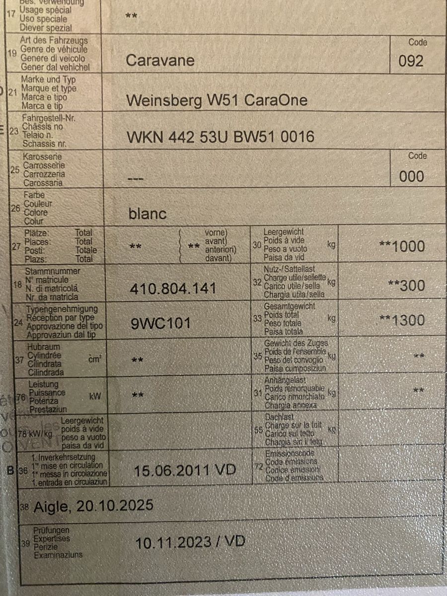 Weinsberg Véhicules de camping: Wohnwagen Weinsberg W51 Caravan – D'occasion à Birrwil par Bendegriz 9
