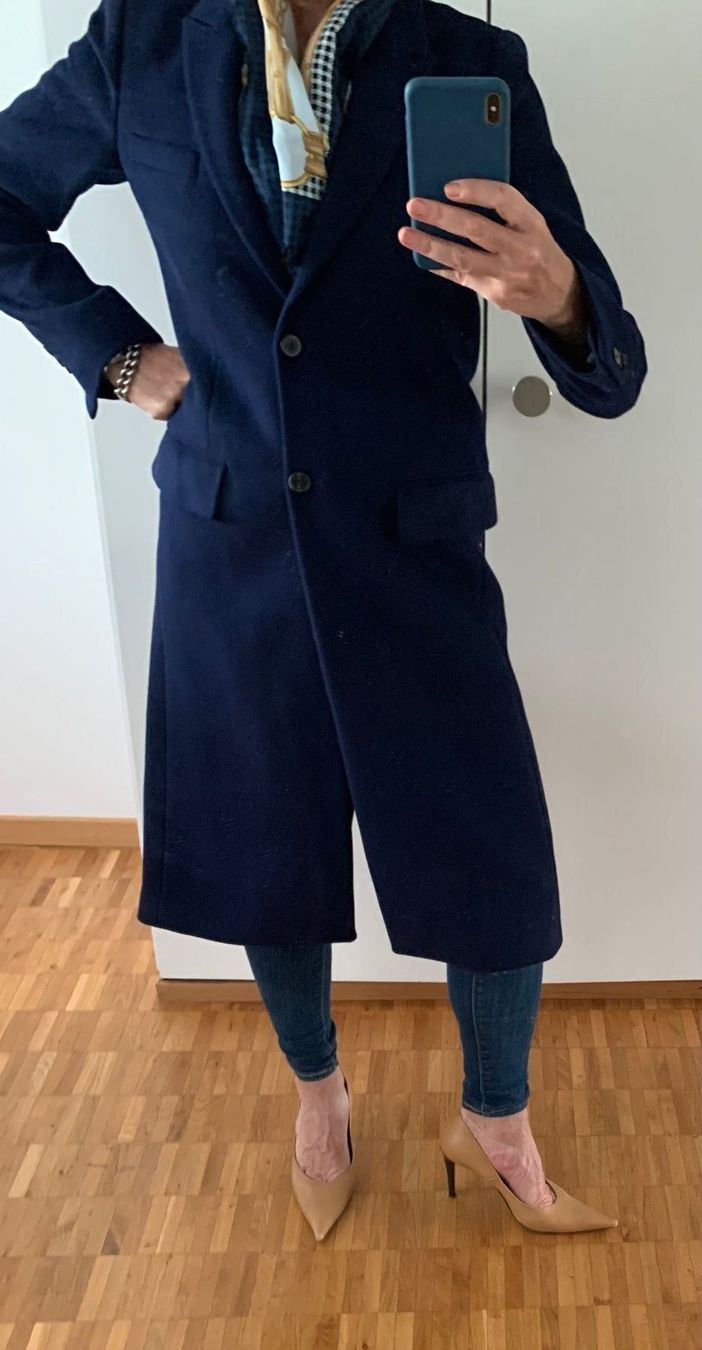 Zara Cappotti: Langer Damen Mantel Dunkelblau NEU – Nuovo (secondo la descrizione) da Adliswil venduto da atram57 3