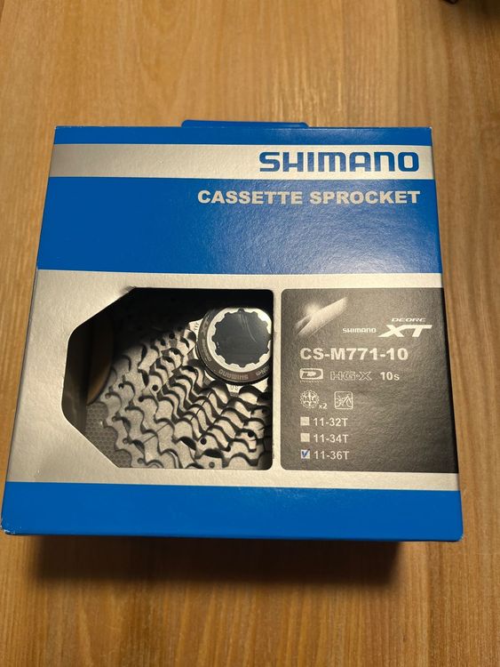 Cassette Shimano Deore XT CS-M771 10 Vitesses 11-36 Dents, Argent