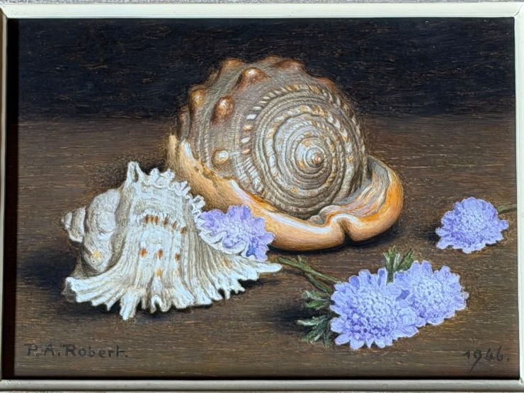 Gemälde: Paul-André Robert, 1946 Stilleben mit Muscheln – Gebraucht aus Huttwil von Burk3 1