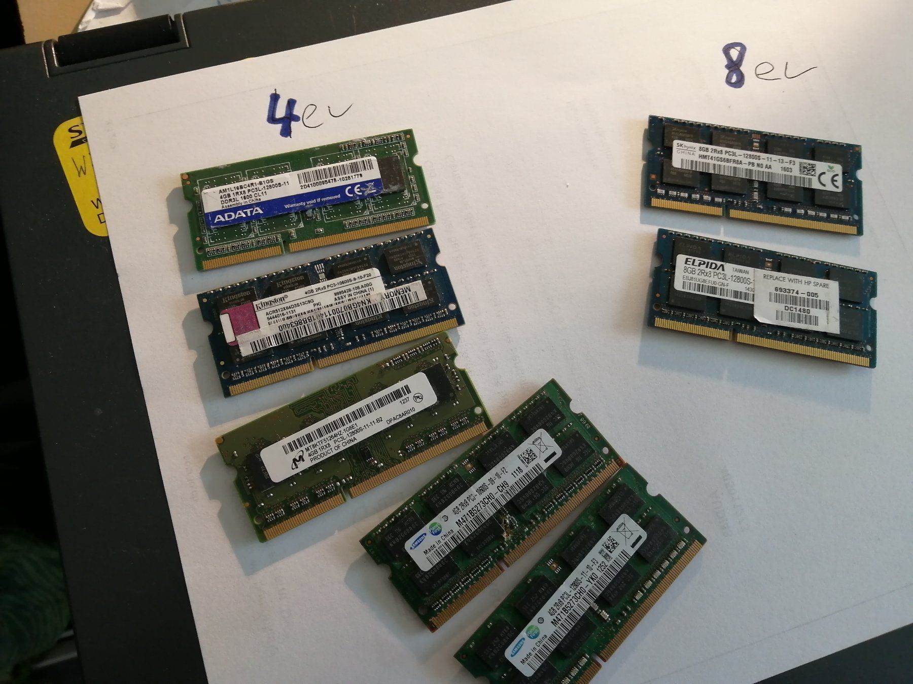Memoria / RAM: 2stk notebook  memmory a 4 giga – Usato da wila venduto da audi48