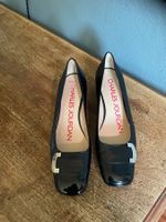 Schwarze Leder Charles Jourdan Pumps mit Schnalle 39,5