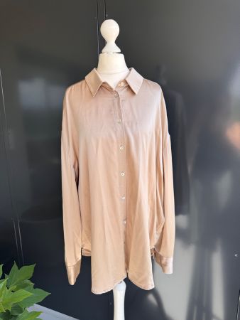 oversized Bluse Silk Seiden Beige One4me by Grace Gr. M