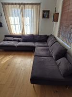 Ecksofa dunkelgrau Stoff Grösse L guter Zustand