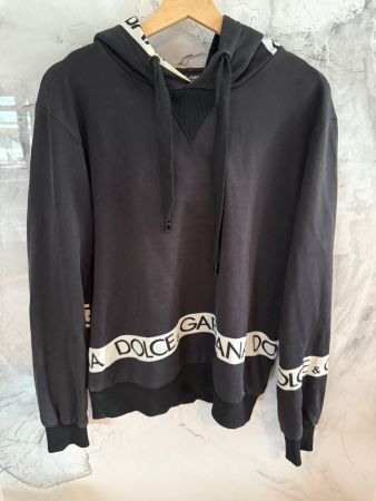 Dolce & Gabbana Herren Black Logo Tape Hoodie, gr. M