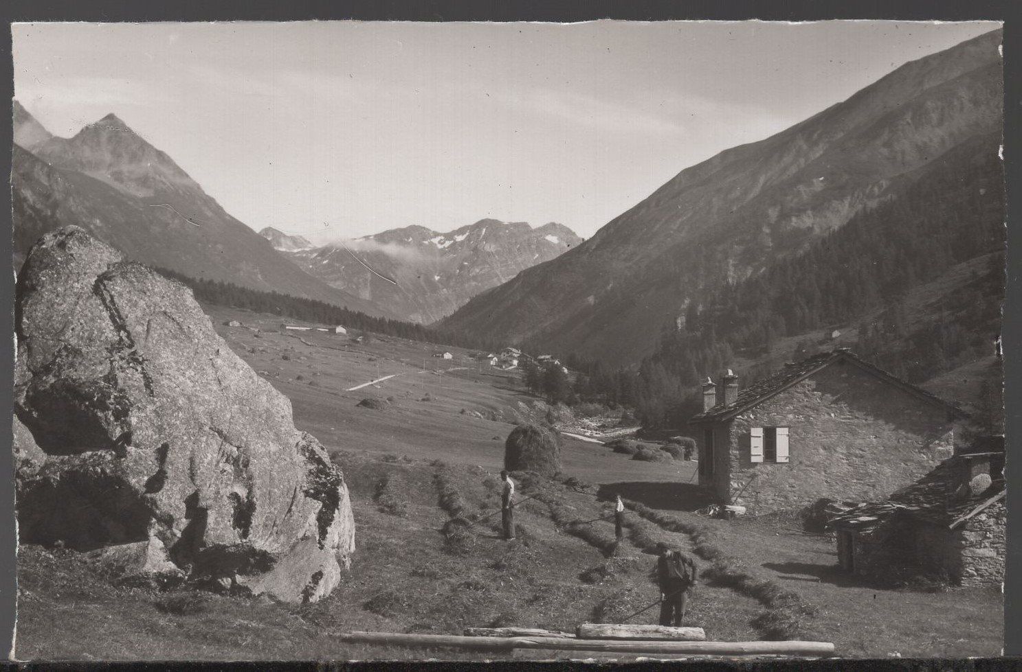 Ansichtskarten: Val  Ferret,  la saison des foins – Gebraucht aus Aarau von kufi44