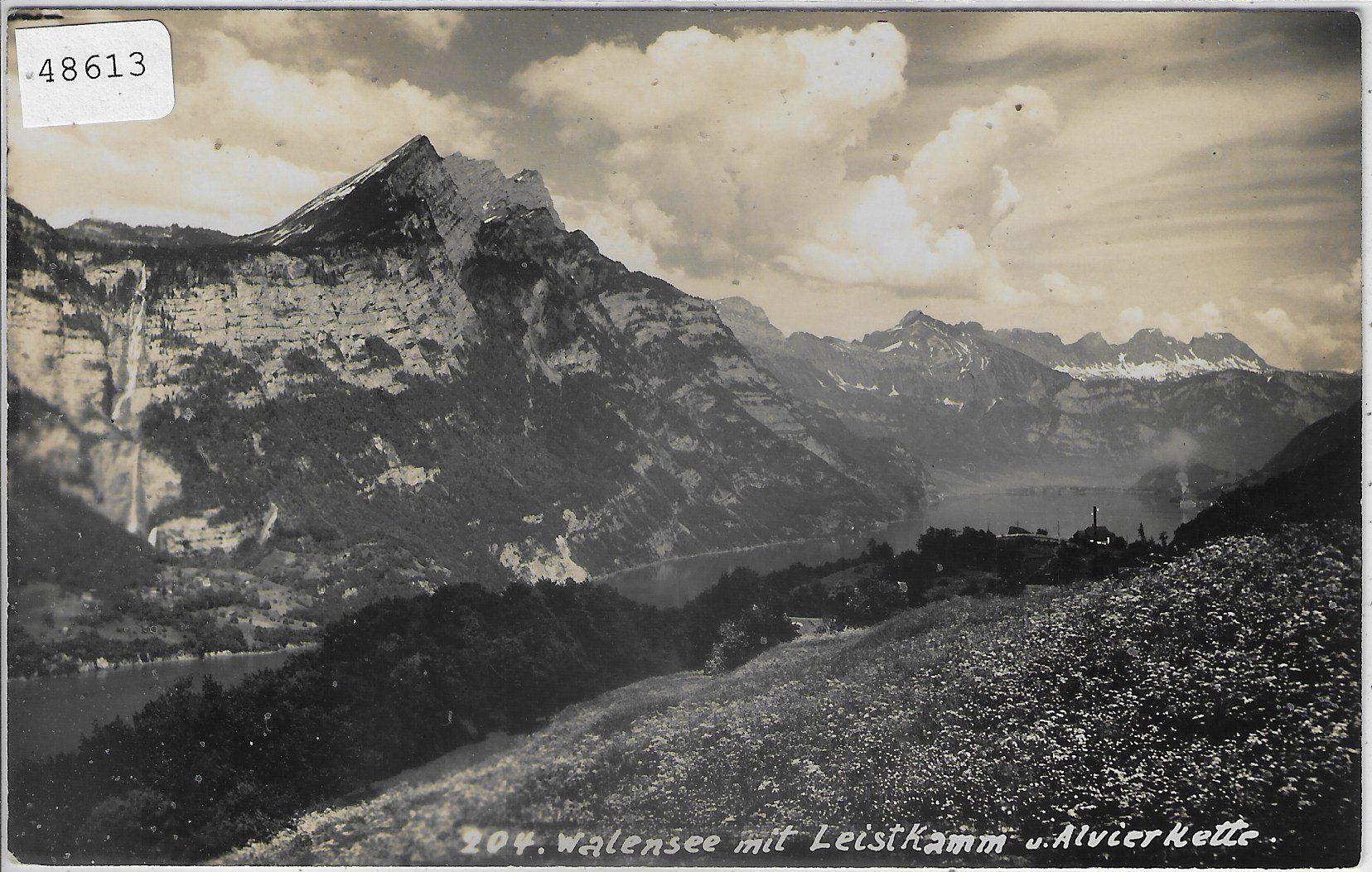 Cartoline postali: Walensee mit Leistkamm und Alvierkette – Usato da Ettingen venduto da Kartenplanet