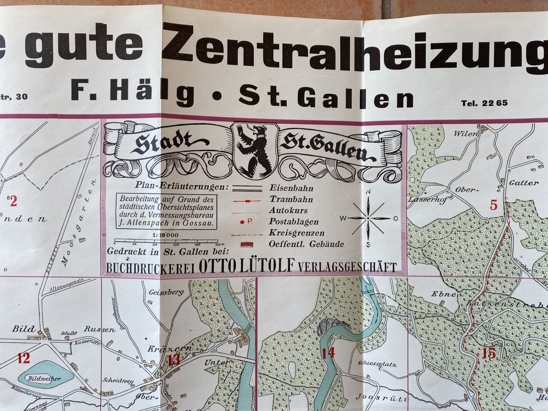 Cartine & Atlanti: Plan der Stadt St. Gallen - 1933/34 – Usato da Versoix venduto da HELVETICA_1 6
