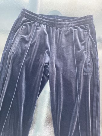 Adidas Velour Hose, Gr. 34, Dunkelblau/Grau, super bequem!