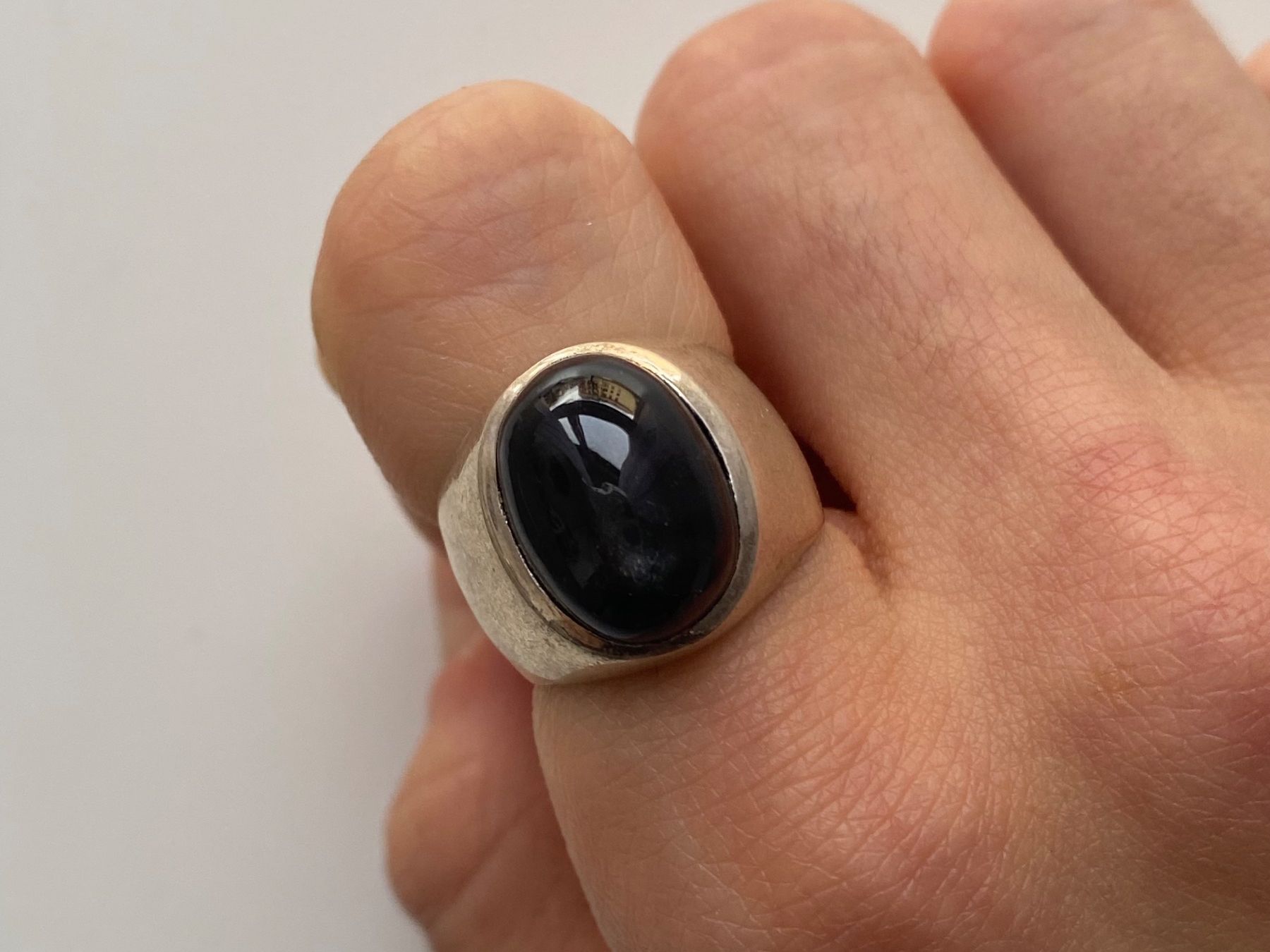 Onyx Ringe: Silber 925 Massive Vintage Onyx Ring – Neu (gemäss Beschreibung) aus Givisiez von sgu_k58r