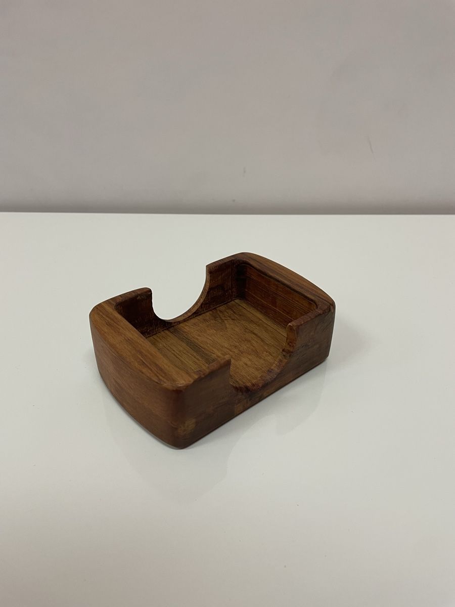 Untersetzer: Vintage Holz Untersetzer Set mit Ständer Glasuntersetzer – Gebraucht aus Zürich von Vintagewiesel 6