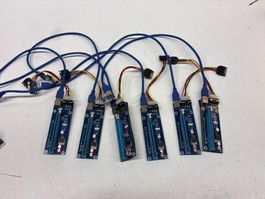 6x PowerGuard PCI-E Express Riser Card 1x to 16x USB 3.0